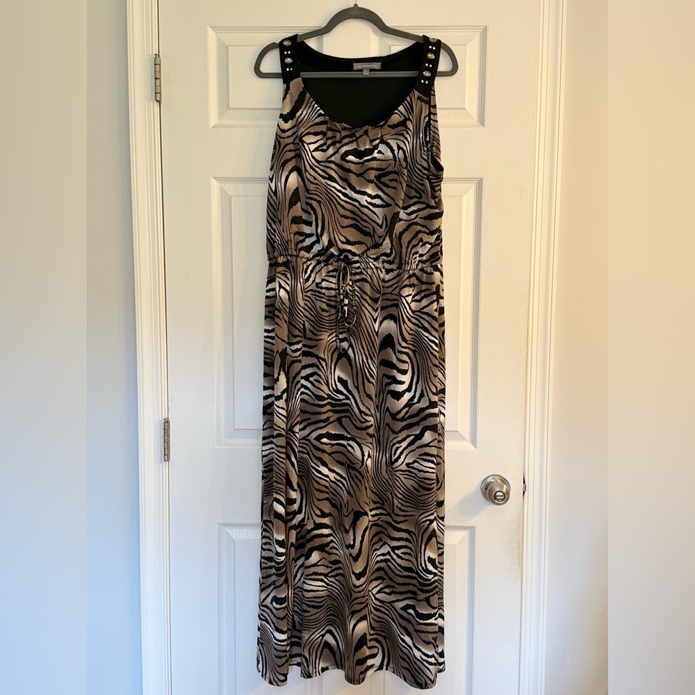 NY Collection Zebra Print Maxi Dress